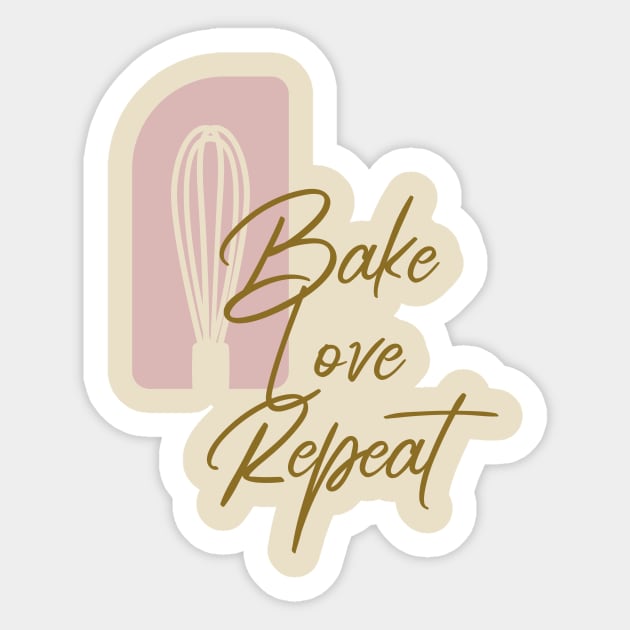 Bake Love Repeat Sticker by Craft and Crumbles